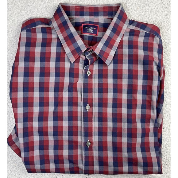 UNTUCKit Other - Untuckit Plaid Long Sleeve Button Down Shirt Men's Size XL Wrinkle Free